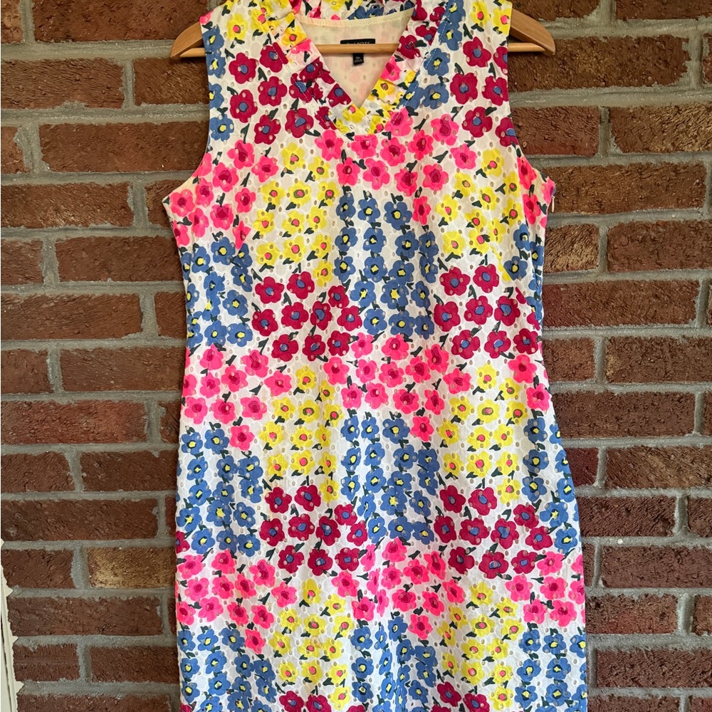 Talbots Floral Sleeveless Dress - Pink, Blue, Yellow. Size 12p.  Fun